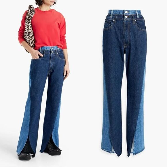 FRAME $673 LE JANE ATELIER TWISTED SEAM HIGH-RISE STRAIGHT-LEG JEANS - Picture 1 of 14